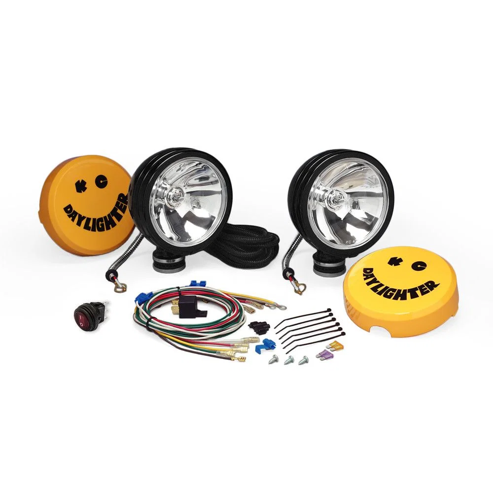 0238 – KC HILITE Driving/ Fog Light, Halogen Bulb 6 Inch Round 100 Watt Bulbs AMP Draw 8.33 AMP At 12 Volt Per Light ...